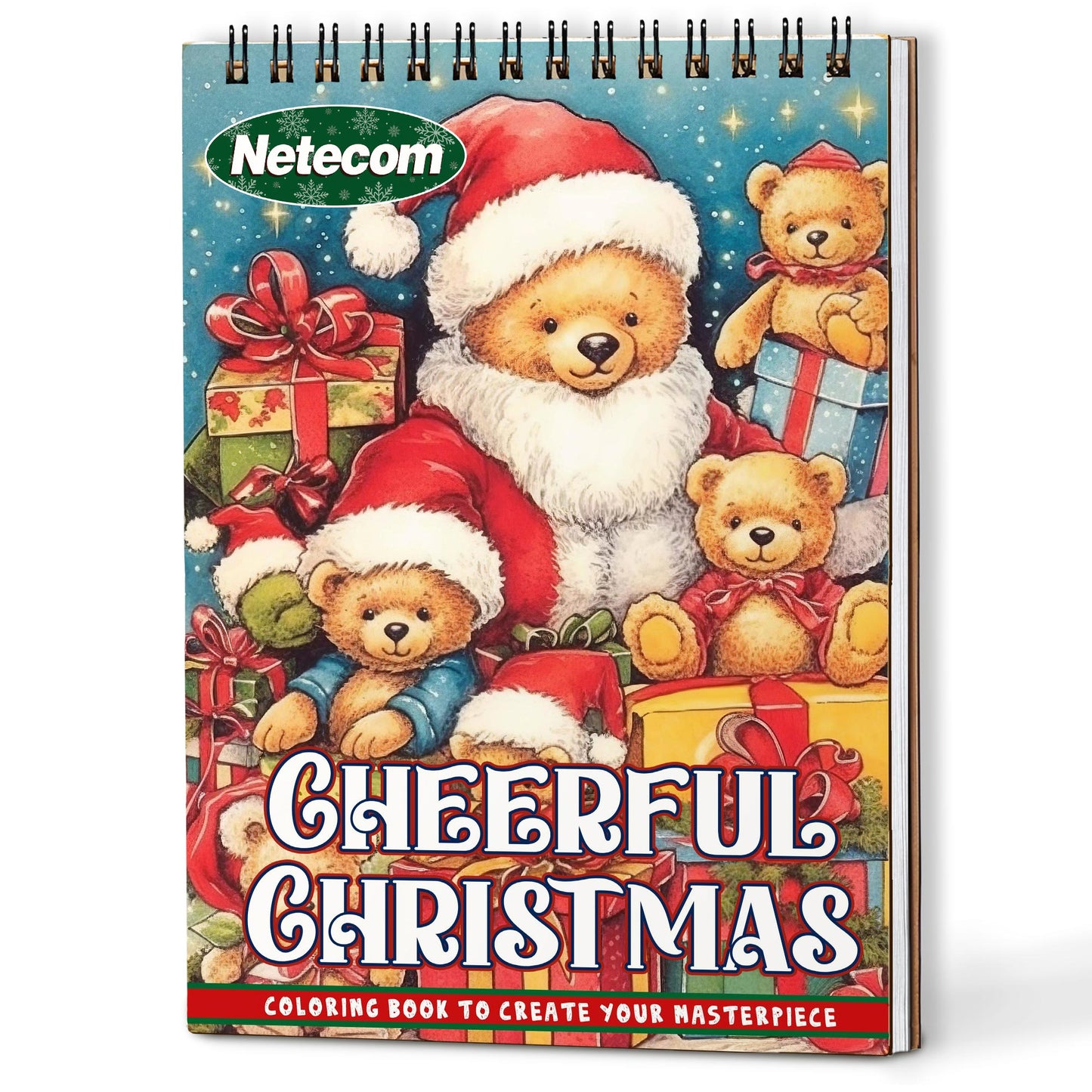 Netecom Cheerful Christmas Coloring Book For Adults