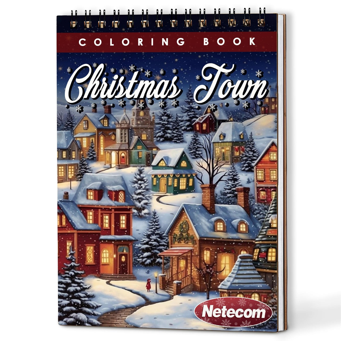 Netecom Christmas Town Coloring Book For Adults