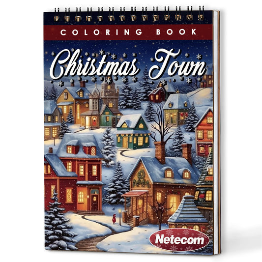Netecom Christmas Town Coloring Book For Adults