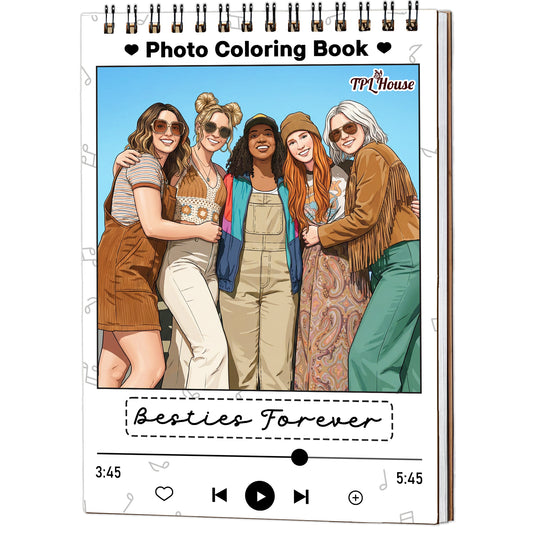 Custom Photo Coloring Book for Besties, Personalized Best Friend Memory Gift