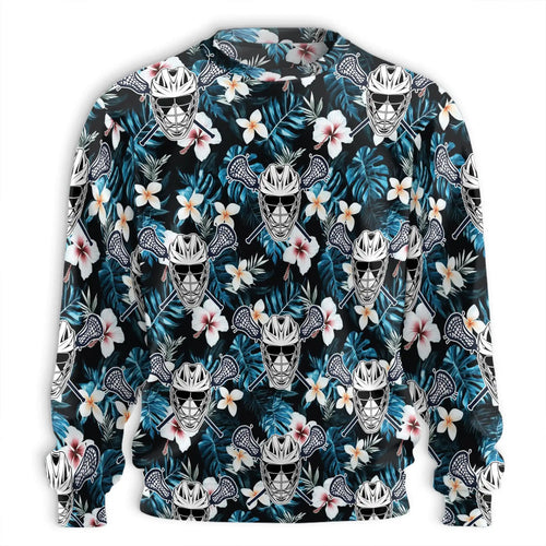 Lacrosse Tropical Floral Sweatshirt, 3D All Over Print Flower Sports Crewneck Pullover for Men Women, Lacrosse Player Gift - Netecom