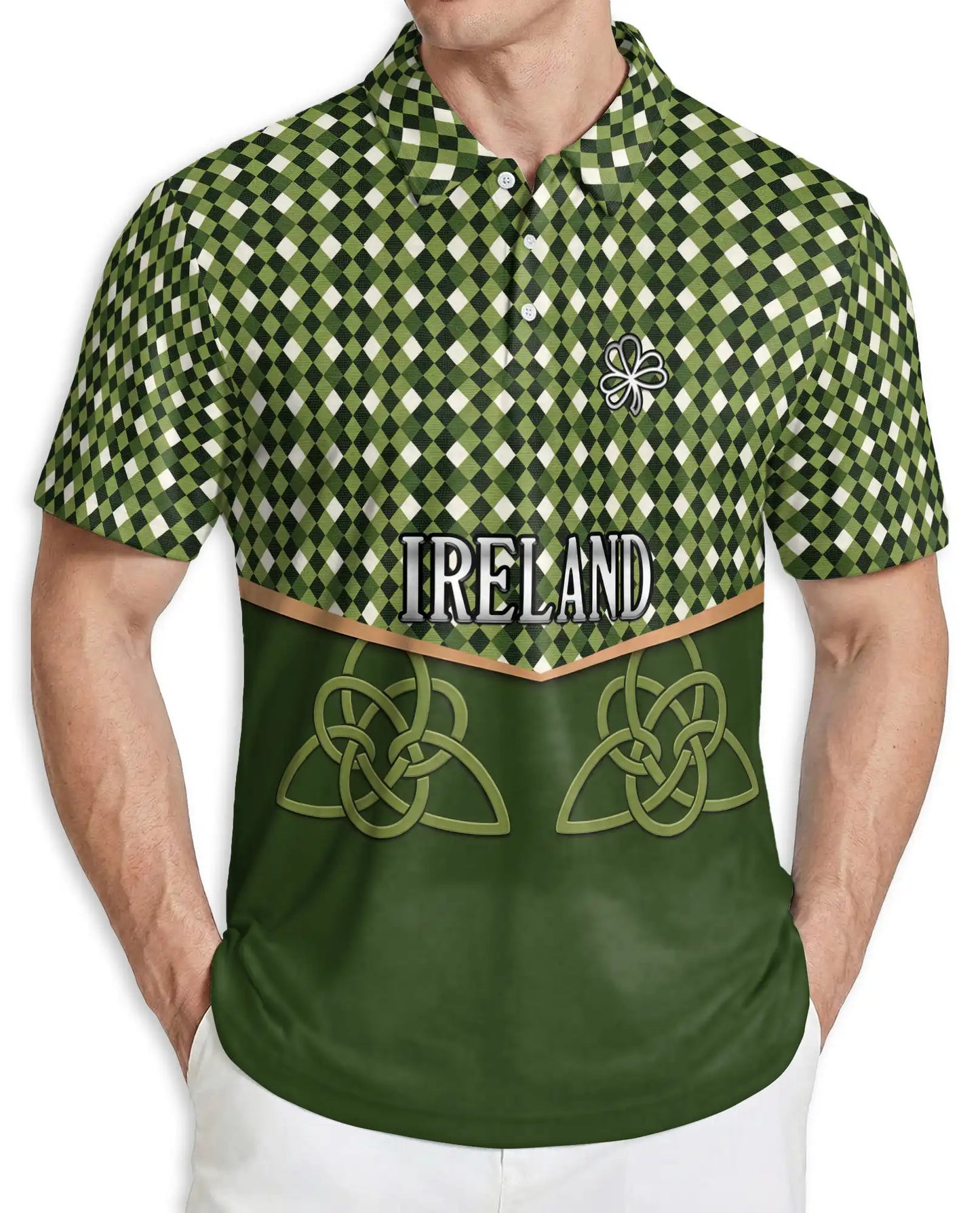 Ireland Shamrock Celtic 3D Polo Shirt | Netecom