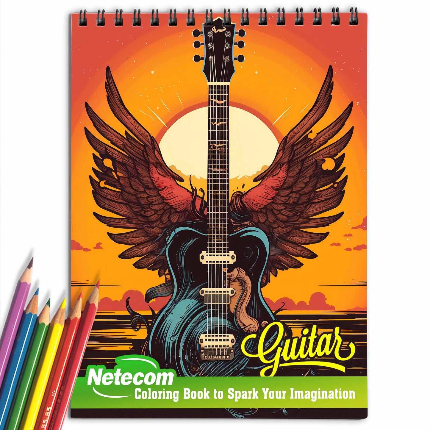 Guitar Spiral Bound Coloring Book, Unleash Your Artistic Talents in the Musical Journey with 30 Charming Guitar Coloring Pages for Coloring Enthusiasts to Embrace the Artistry and Soul of Guitars