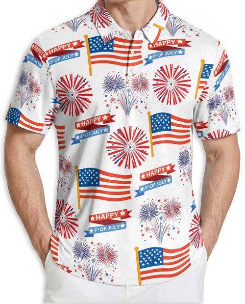 4th of July Fireworks Polo Shirt | Netecom