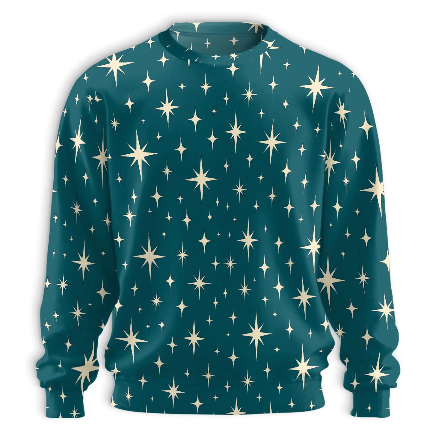 Star Pattern Sweatshirt, 3D All Over Print Celestial Star Crewneck Pullover for Men Women, Star Lover Gift - Netecom