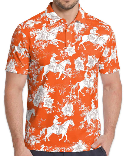 Cowboy Horse Hawaiian 3D Polo Shirt | Netecom