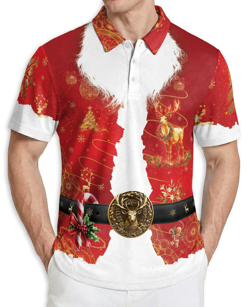 Santa Claus Christmas Polo Shirt for Men | Netecom