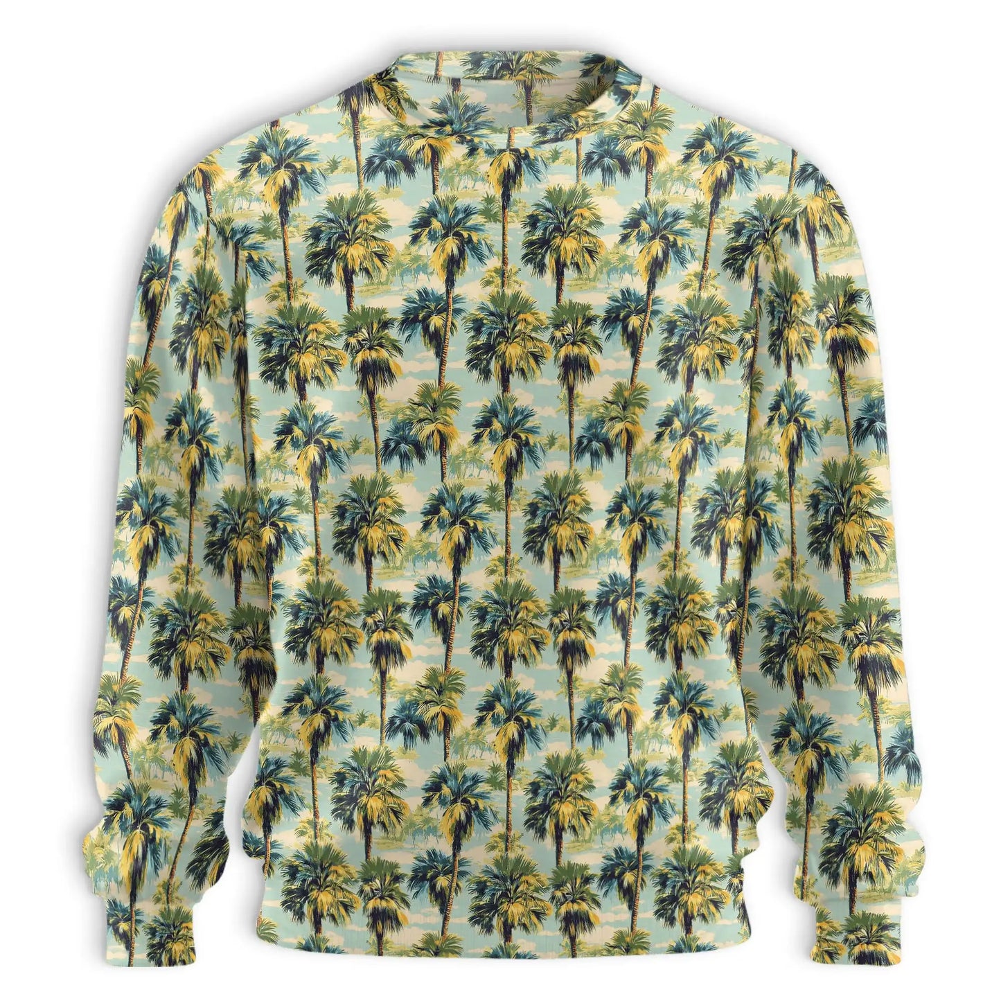 Tropical Sweatshirt, 3D All Over Print Palm Tree Beach Crewneck Pullover for Men Women, Tropical Lover Gift - Netecom