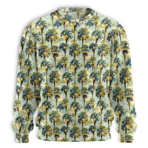 Tropical Sweatshirt, 3D All Over Print Palm Tree Beach Crewneck Pullover for Men Women, Tropical Lover Gift - Netecom