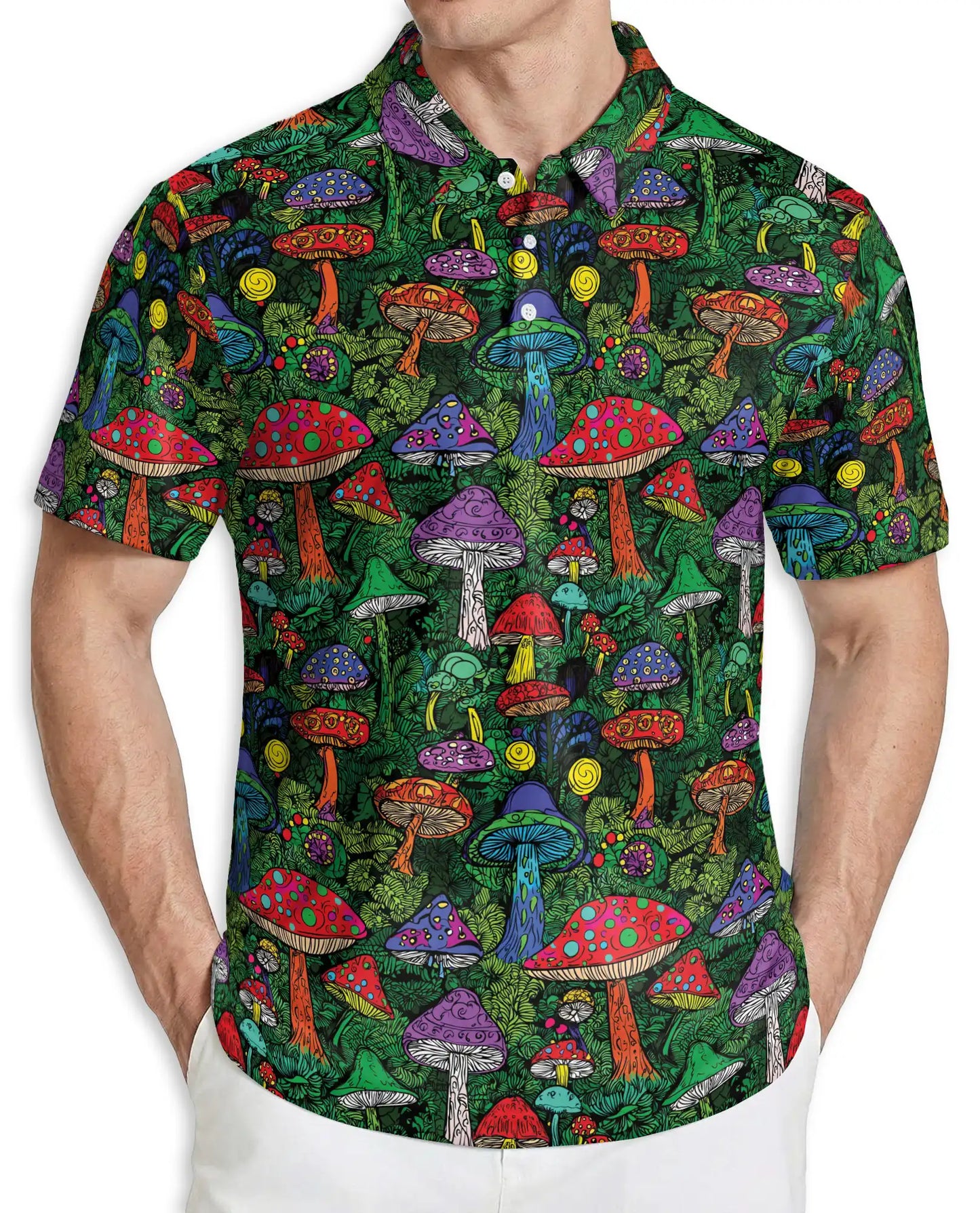 Psychedelic Mushroom 3D Polo Shirt for Men | Netecom
