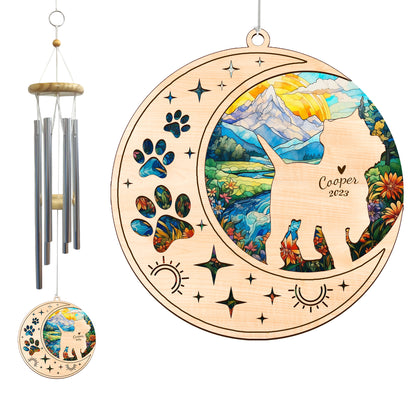 Netecom Westie Dog Wind Chimes Memorial, Personalized Pet Memorial Windchime for Dog Suncatcher, Dog Loss Memorial Ornament, Loss of Pet Remembrance Gift, Sympathy Pet Wind Chimes Outdoor Garden