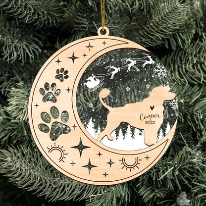 Netecom Portuguese Water Dog Memorial Suncatcher, Personalized Portuguese Water Christmas Ornament, Bereavement Gifts for Loss of Pet, Dog Death Sympathy Gifts Pet Loss Sun Catchers, Dog Grief Gift