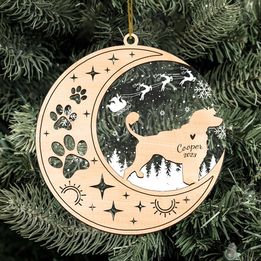 Netecom Portuguese Water Dog Memorial Suncatcher, Personalized Portuguese Water Christmas Ornament, Bereavement Gifts for Loss of Pet, Dog Death Sympathy Gifts Pet Loss Sun Catchers, Dog Grief Gift