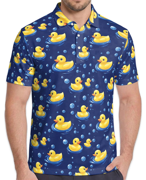 Duck Pattern Polo Shirt for Men – Cute Wildlife Style | Netecom