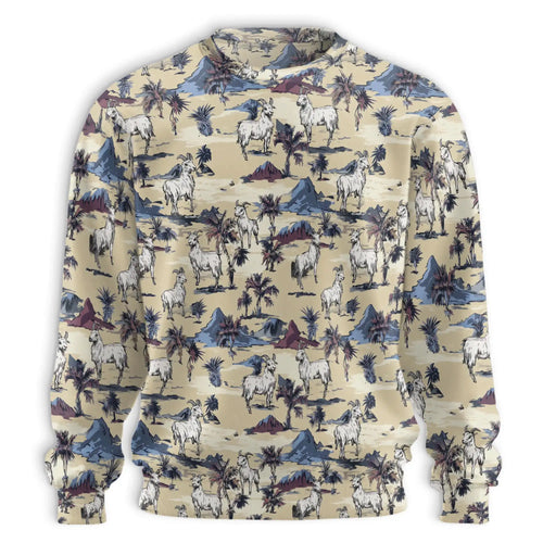 Goat Island Sweatshirt, 3D All Over Print Tropical Goat Beach Crewneck Pullover for Men Women, Goat Lover Gift - Netecom