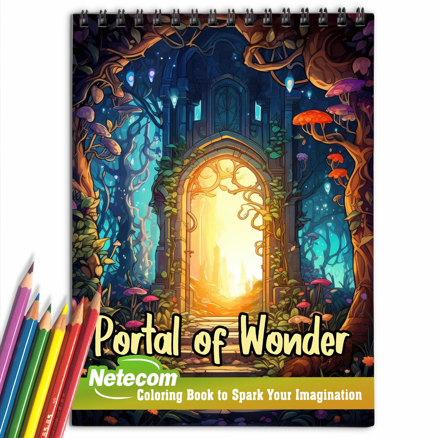 Portal of Wonder Spiral Bound Coloring Book, Embark on a Journey with 30 Captivating Coloring Pages of the Portal of Wonder, Where Magic Comes Alive.