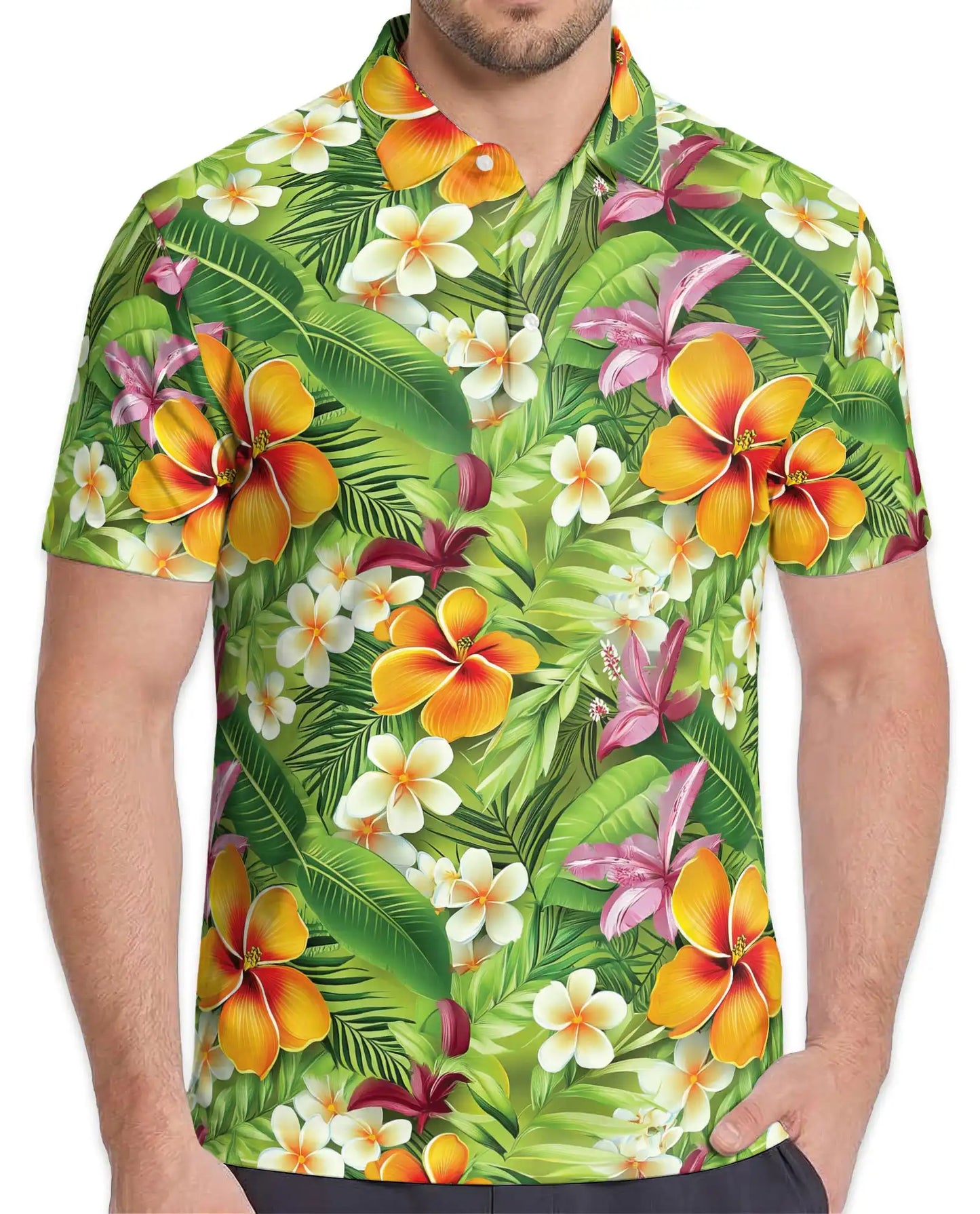 Tropical Hibiscus Polo Shirt for Men – Island Floral Style | Netecom