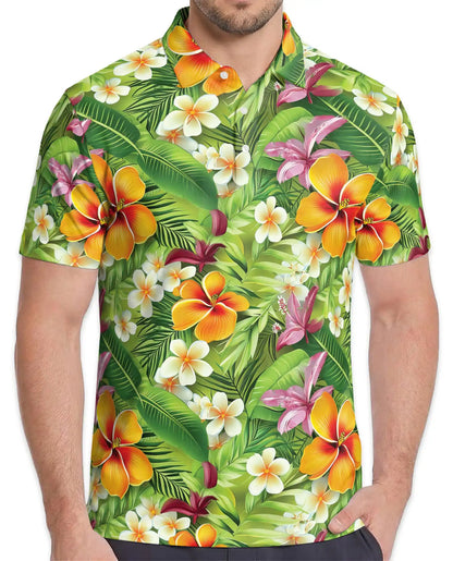 Tropical Hibiscus Polo Shirt for Men – Island Floral Style | Netecom