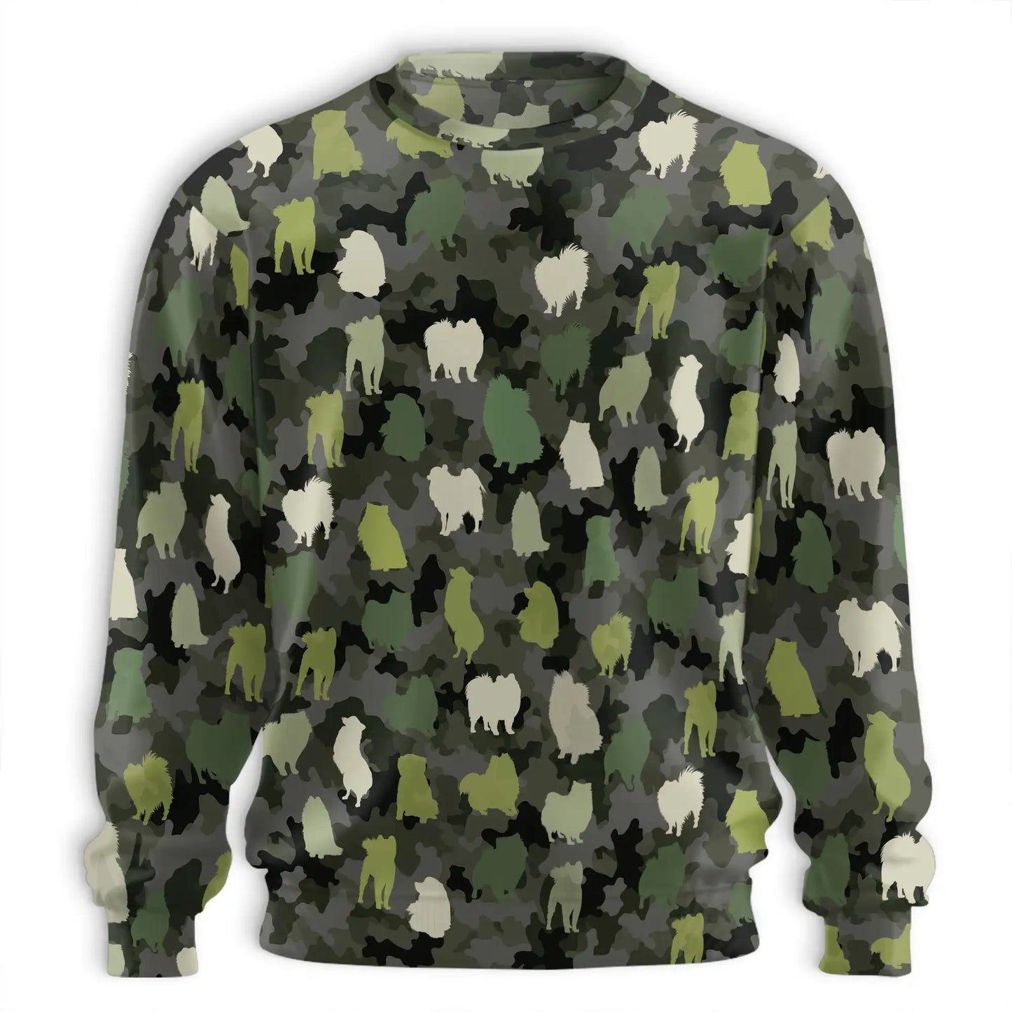 Dog Camouflage Pattern Sweatshirt, 3D All Over Print Military Camo Dog Crewneck Pullover for Men Women, Dog Lover Gift - Netecom