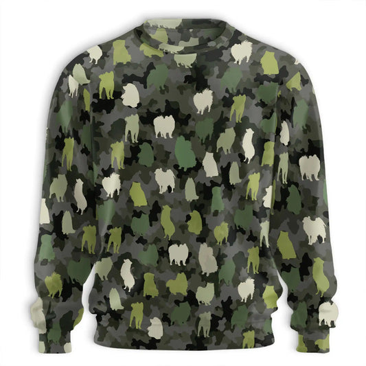 Dog Camouflage Pattern Sweatshirt, 3D All Over Print Military Camo Dog Crewneck Pullover for Men Women, Dog Lover Gift - Netecom