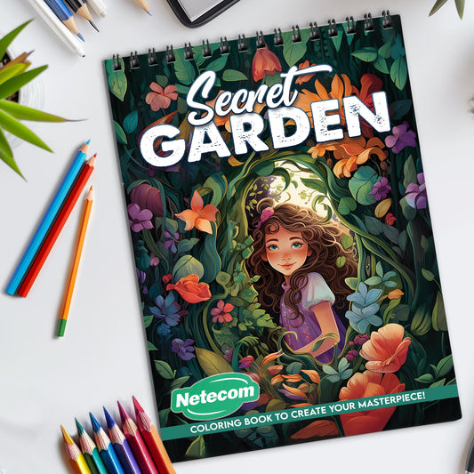 Secret Garden Spiral Bound Coloring Book, Enchanting Secret Garden Scenes for Relaxation, Ideal for Nature Lovers Seeking a Peaceful Artistic Retreat