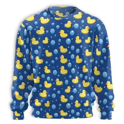 Ducks and Bubbles Sweatshirt, 3D All Over Print Cute Duck Water Crewneck Pullover for Men Women, Duck Lover Gift - Netecom