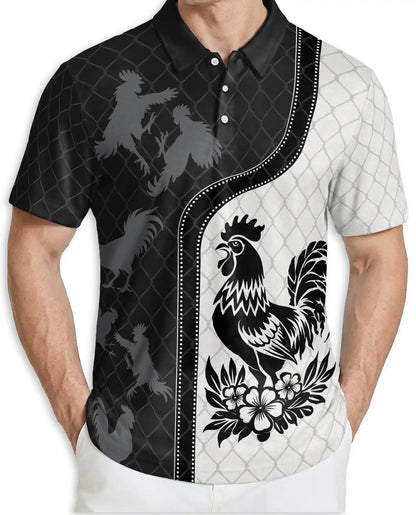 Rooster Polo Shirt – Farmhouse Chicken Art Print | Netecom