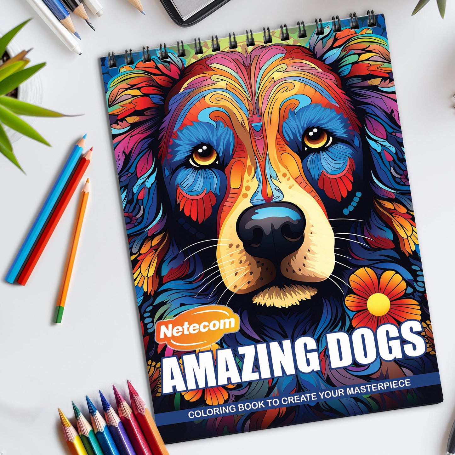 Amazing Dogs Spiral Bound Coloring Book, Lovable Dog Illustrations for a Heartwarming Experience, Great for Dog Lovers and Animal Art Enthusiasts