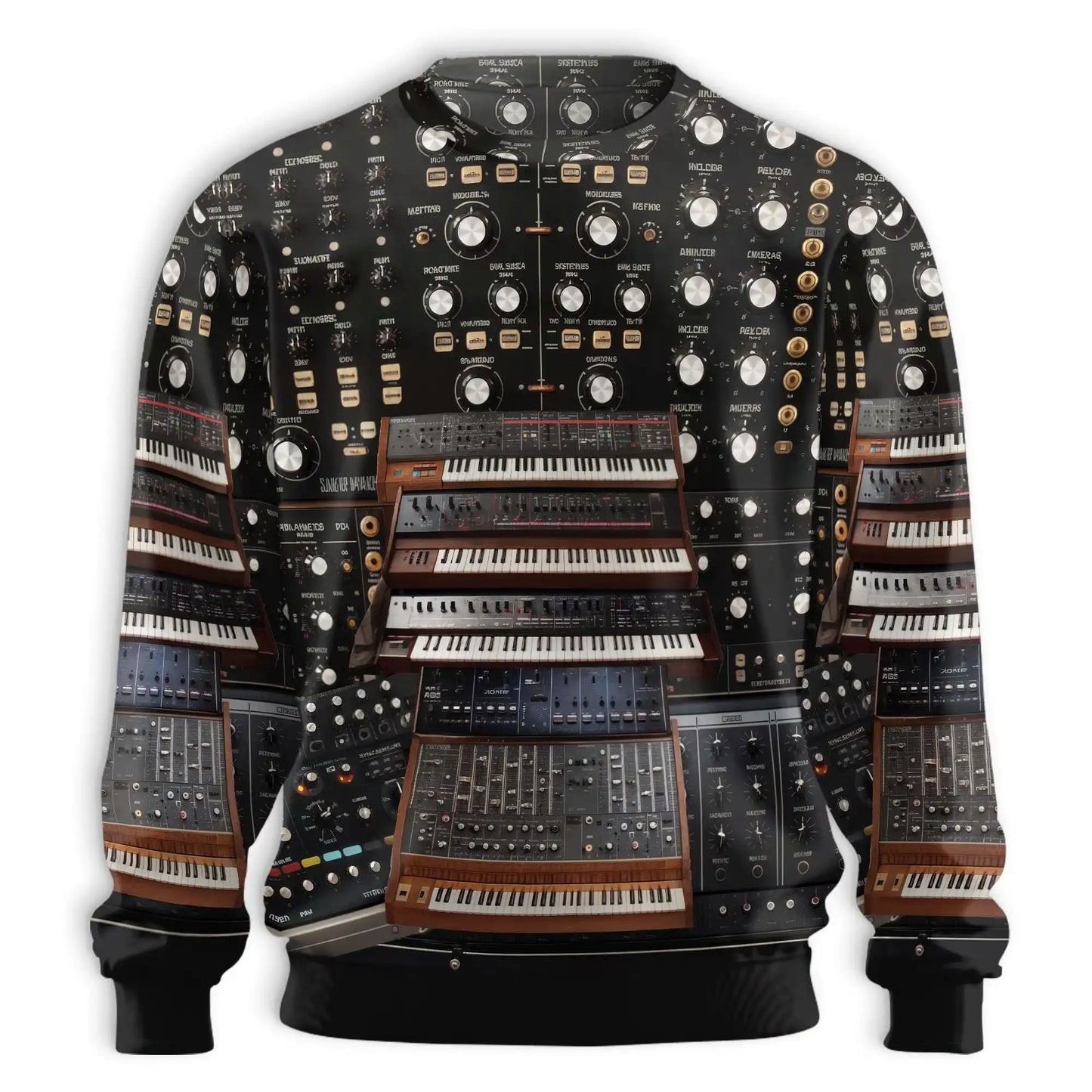 Synthesizer Sweatshirt, 3D All Over Print Electronic Keyboard Music Crewneck Pullover for Men Women, Synthesizer Player Gift - Netecom