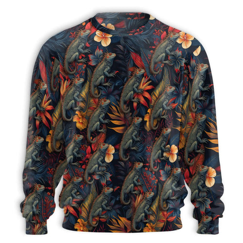 Amazing Iguana Sweatshirt, 3D All Over Print Colorful Reptile Crewneck Pullover for Men Women, Iguana Lover Gift - Netecom