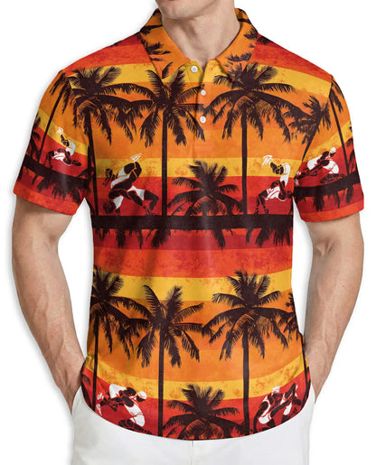 Sunset Hawaiian Surf Polo Shirt – Tropical Beach Style | Netecom
