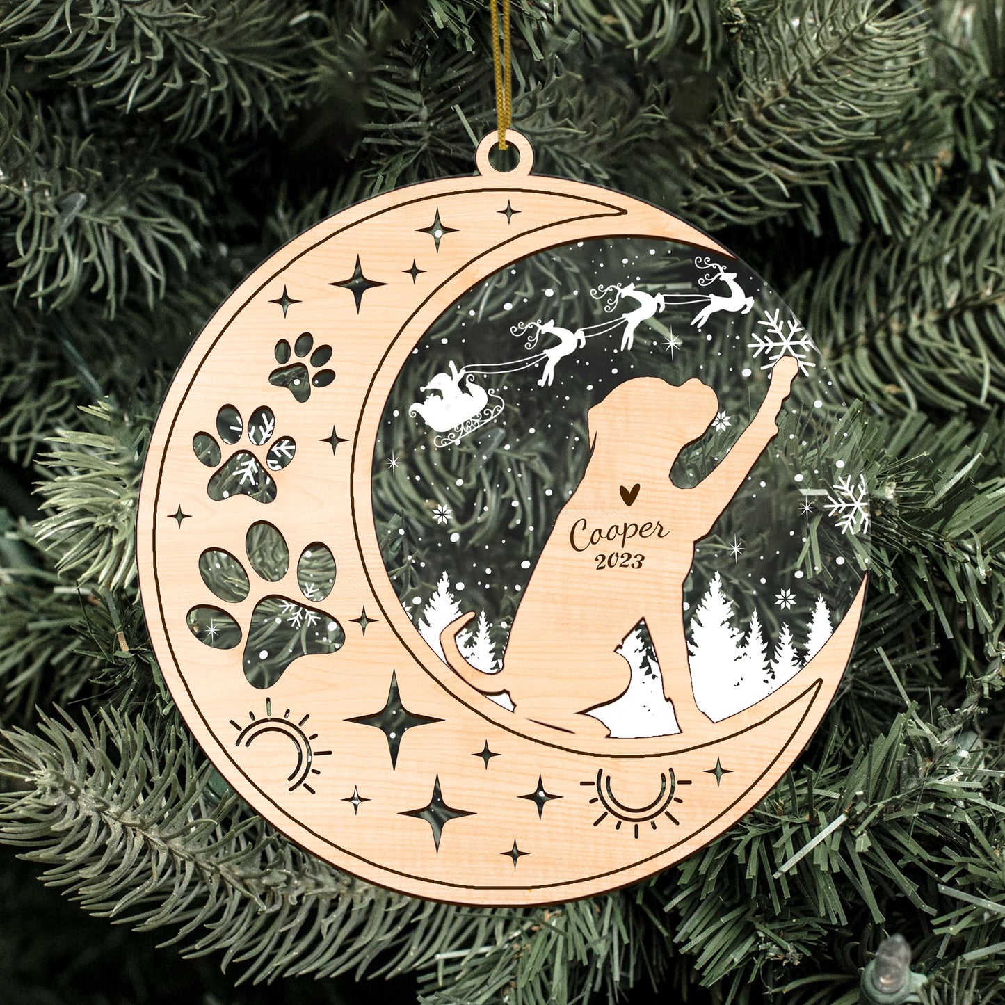 Netecom Boxer Dog Memorial Suncatcher, Personalized German Boxer Christmas Ornament with Date Name, Bereavement Gifts for Loss of Pet, Dog Death Sympathy Gifts Pet Loss Sun Catchers, Dog Grief Gift