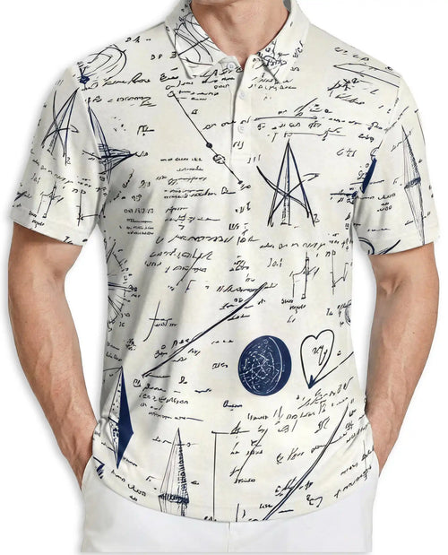 Math Formula Sketch Polo Shirt | Netecom