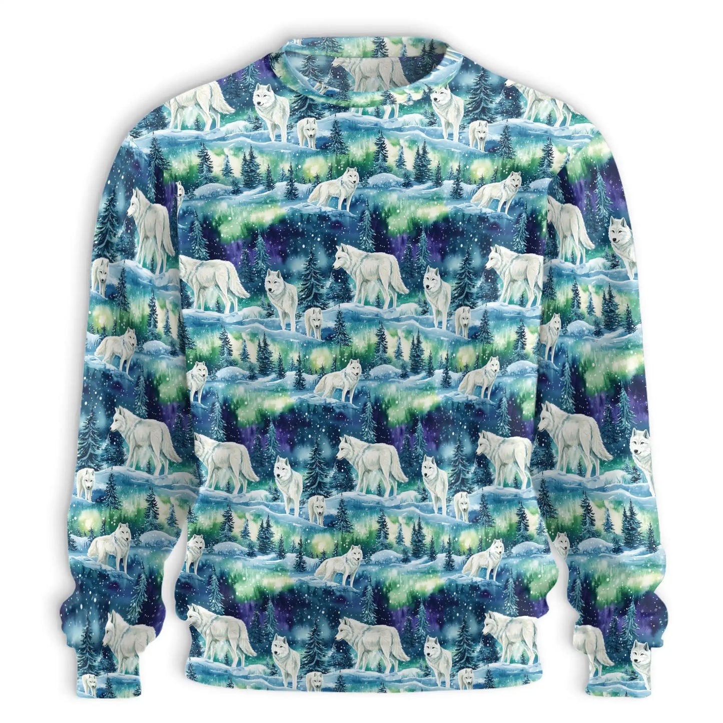 Winter Wolf Sweatshirt, 3D All Over Print Snowy Wolf Crewneck Pullover for Men Women, Wildlife Lover Gift - Netecom