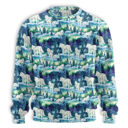 Winter Wolf Sweatshirt, 3D All Over Print Snowy Wolf Crewneck Pullover for Men Women, Wildlife Lover Gift - Netecom