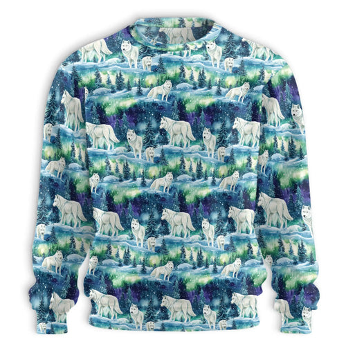Winter Wolf Sweatshirt, 3D All Over Print Snowy Wolf Crewneck Pullover for Men Women, Wildlife Lover Gift - Netecom