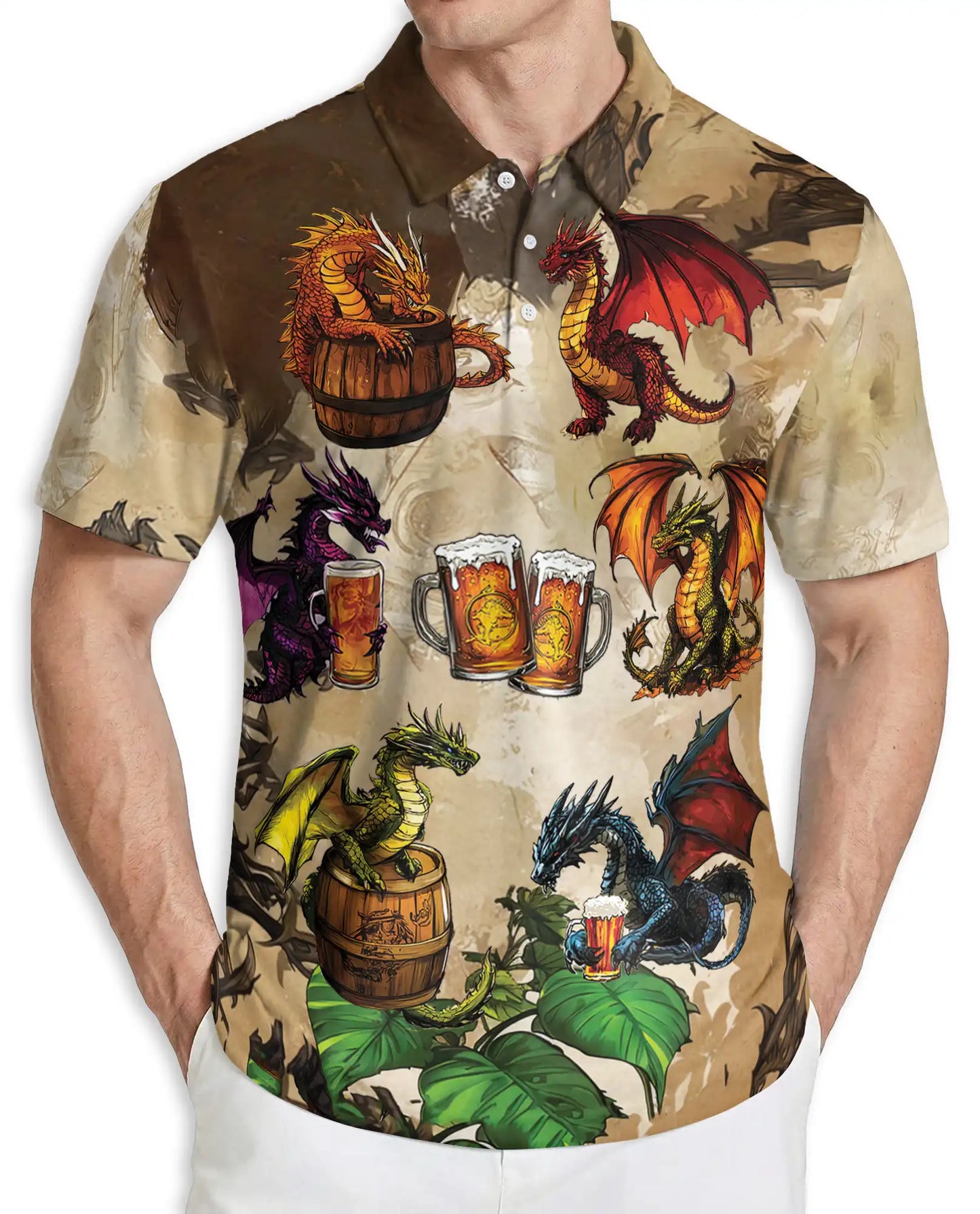 Dragon Beer Fantasy 3D Polo Shirt for Men | Netecom