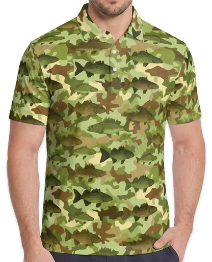Camo Fish Polo Shirt for Men – Outdoor Fishing Style | Netecom