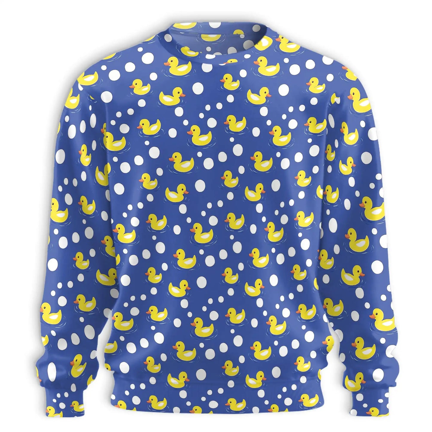 Rubber Ducks and Bubbles Sweatshirt, 3D All Over Print Cute Bath Duck Crewneck Pullover for Men Women, Duck Lover Gift - Netecom