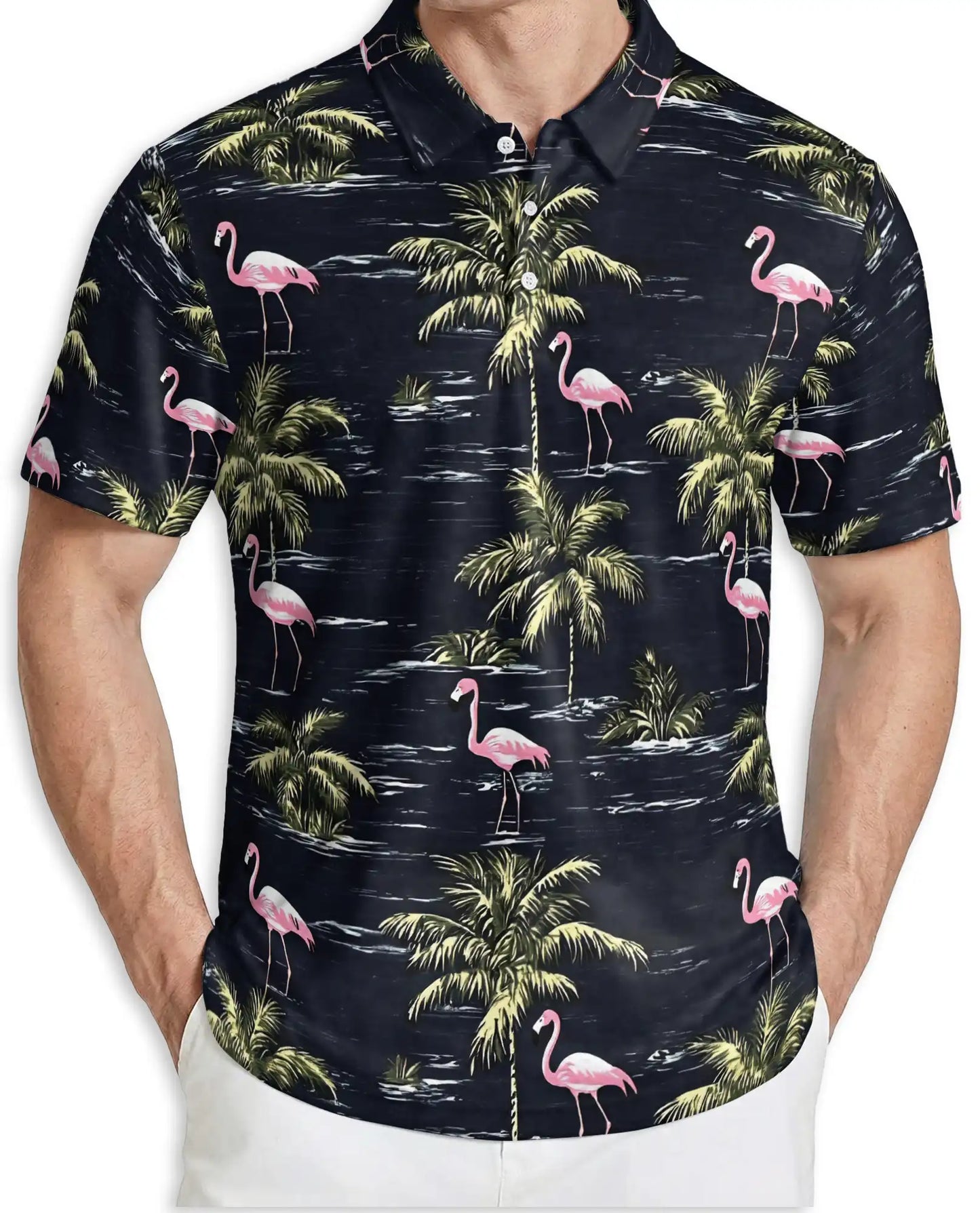 Flamingo Tropical Polo Shirt for Men – Island Beach Style | Netecom