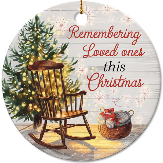 Netecom Vintage Memorial Christmas Ornaments, in Loving Memory Bereavement Keepsake Loss of Loved Ones Ceramic Ornament for Christmas Tree Hanging Decorations Gift