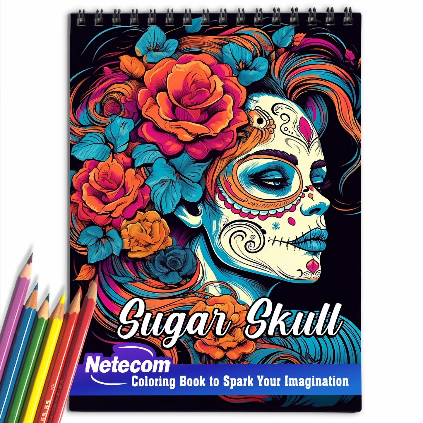 Sugar Skulls Spiral Bound Coloring Book, Celebrate the Vibrant Tradition with 30 Sugar Skulls Coloring Pages for Fans of Day of the Dead to Unleash Their Creative Expression