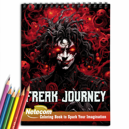 Freak Journey Spiral Bound Coloring Book, Confront Your Strangest Fantasies as You Embark on a Freak Journey Coloring Experience