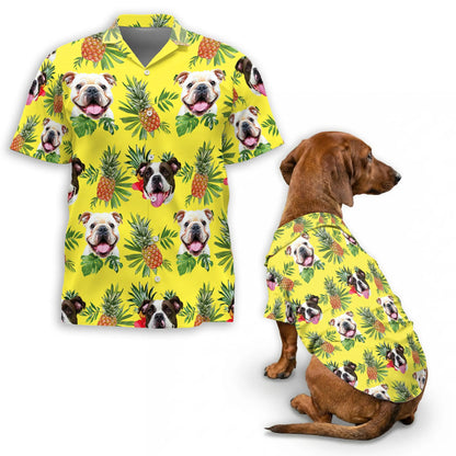Funny English Bulldog Hawaiian Shirt – Breathable Summer Beach Outfit for Dogs and Owners