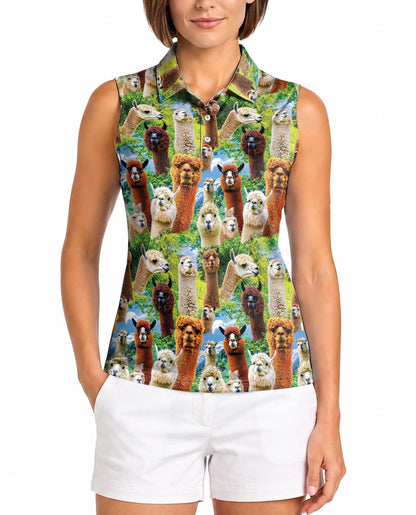 Alpaca Stays Cool Sleeveless Polo Shirt for Women | Netecom