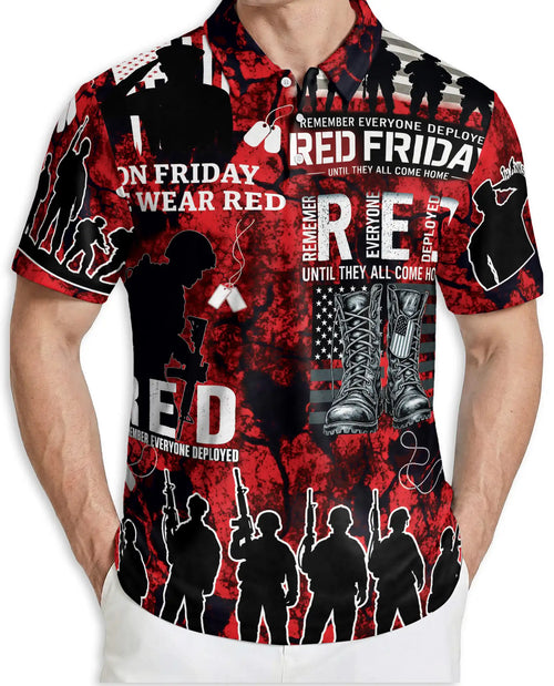 Military Support Patriotic Polo Shirt-Red Friday Inspired Design | Netecom