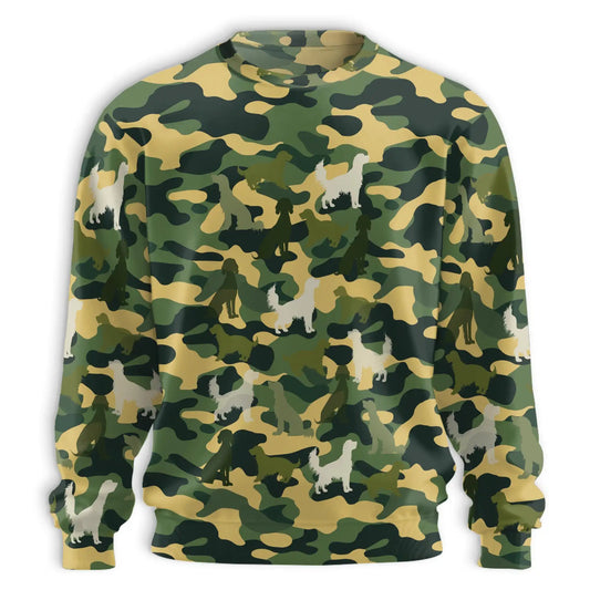 English Setter Dog Camo Sweatshirt, 3D All Over Print Hunting Dog Crewneck Pullover for Men Women, English Setter Lover Gift - Netecom