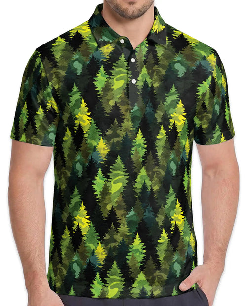 Evergreen Forest Polo Shirt - Woodland Nature Style | Netecom