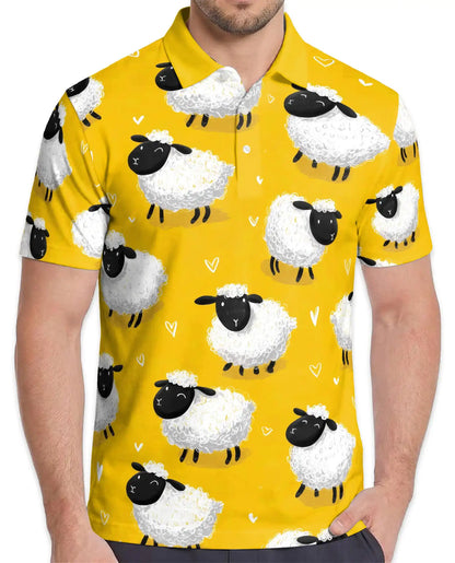 Cute Sheep Polo Shirt for Men – Farm Animal Style | Netecom