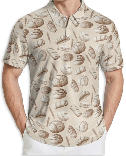Bakery Bread Polo Shirt – Vintage Pastry Print | Netecom